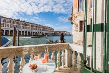 Ca' Giulia Grand Canal view next to Rialto Bridge Venice 